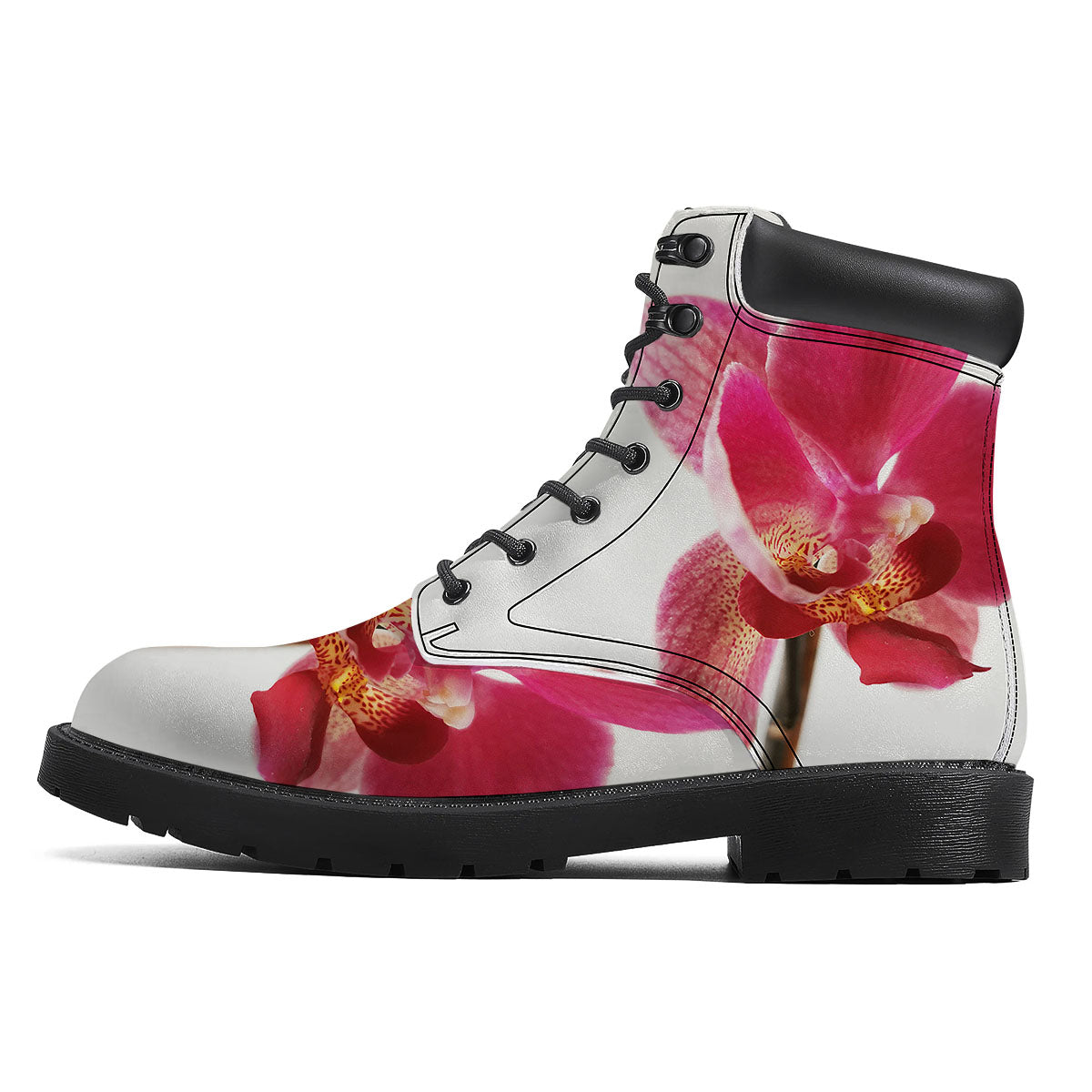 Orchid Flower Pink Print Boots-grizzshop