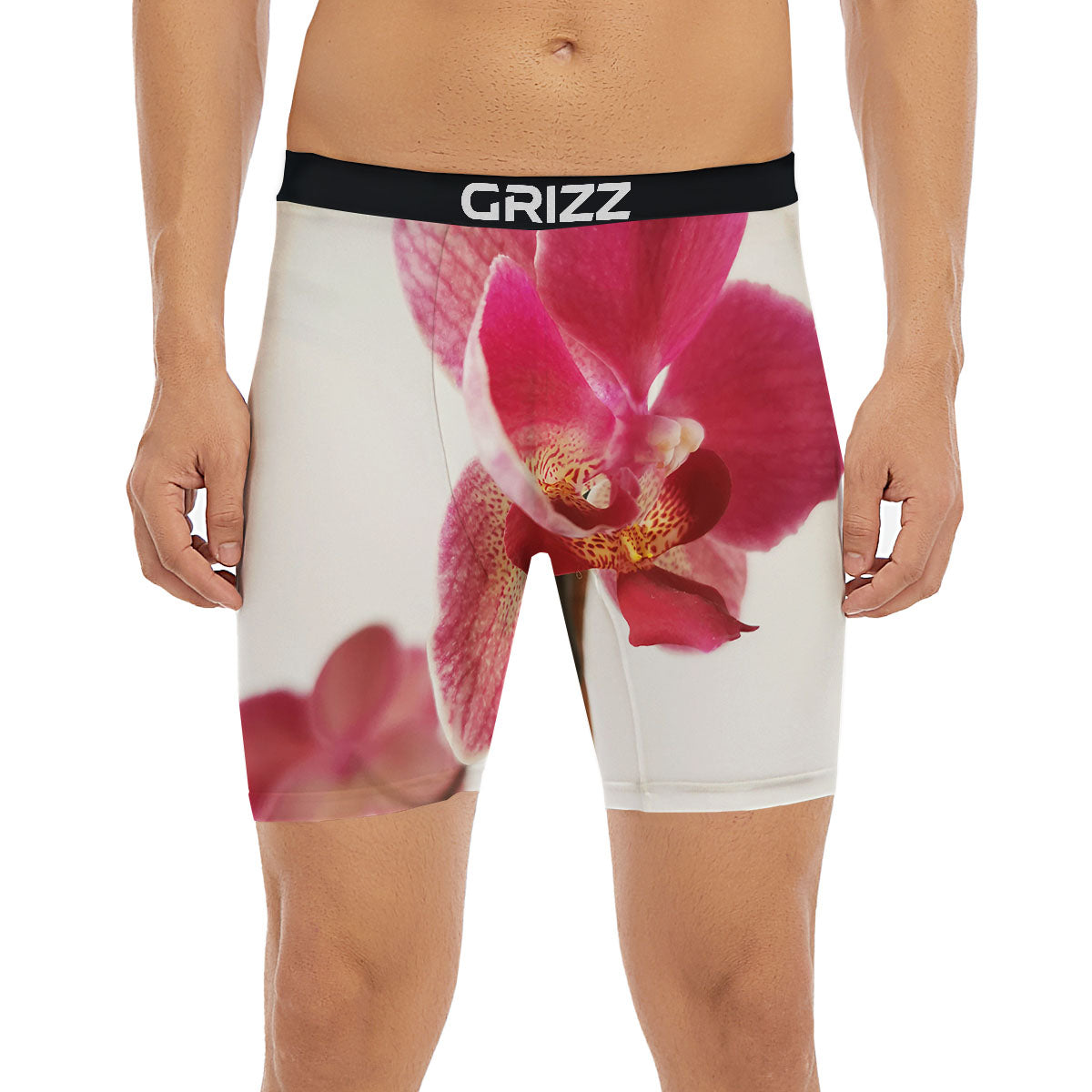 Orchid Flower Pink Print Boxer Briefs-grizzshop