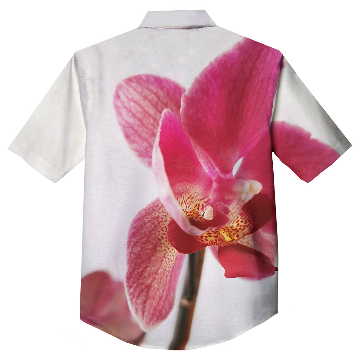Orchid Flower Pink Print Button Up Shirt-grizzshop