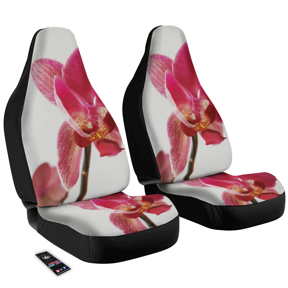 Orchid Flower Pink Print Car Seat Covers-grizzshop