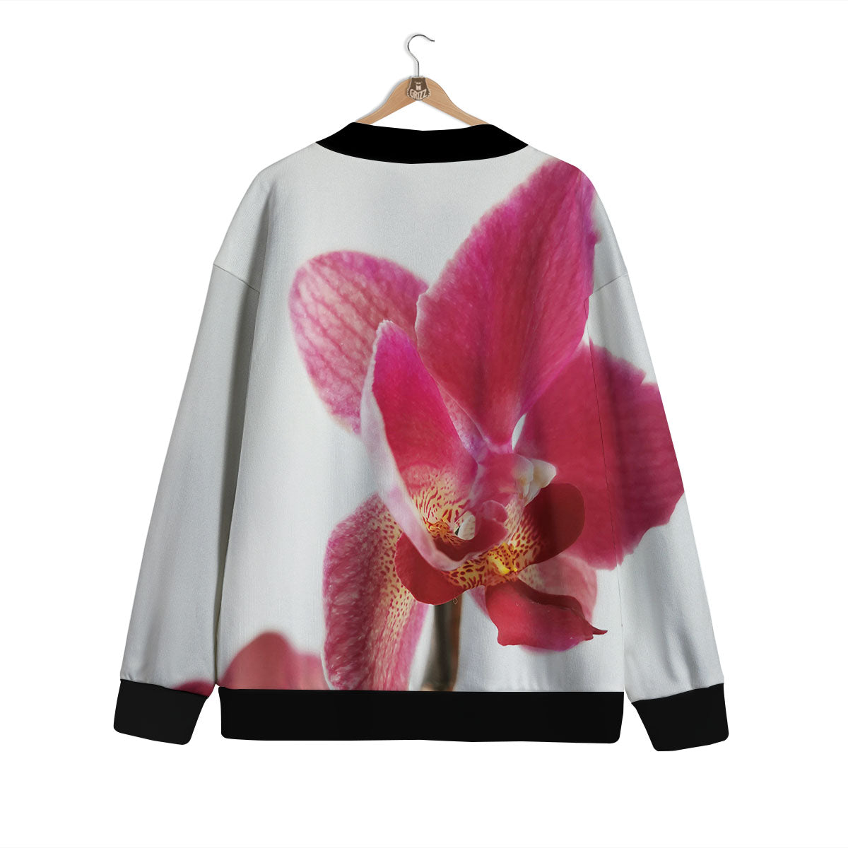 Orchid Flower Pink Print Cardigan-grizzshop