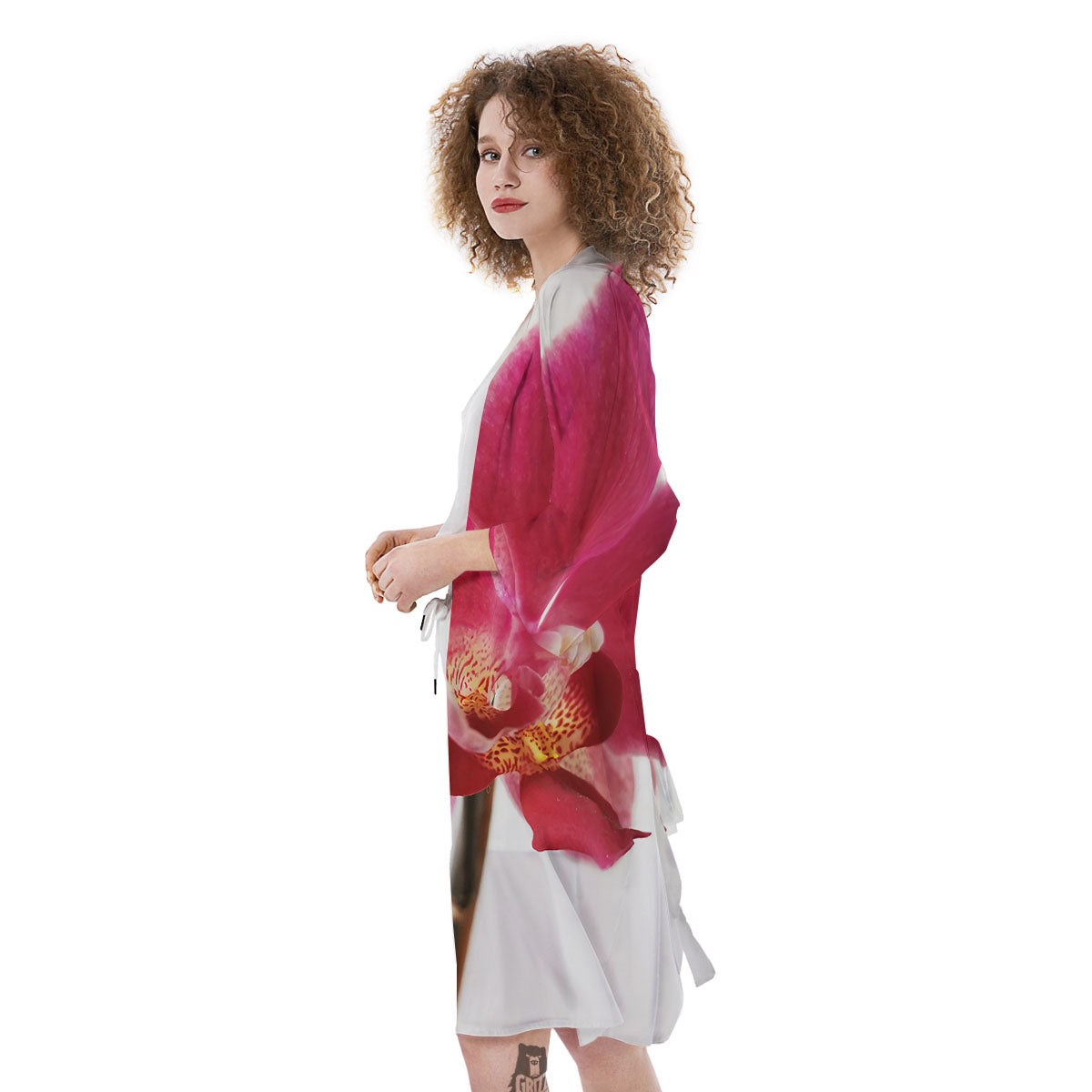 Orchid Flower Pink Print Kimono-grizzshop