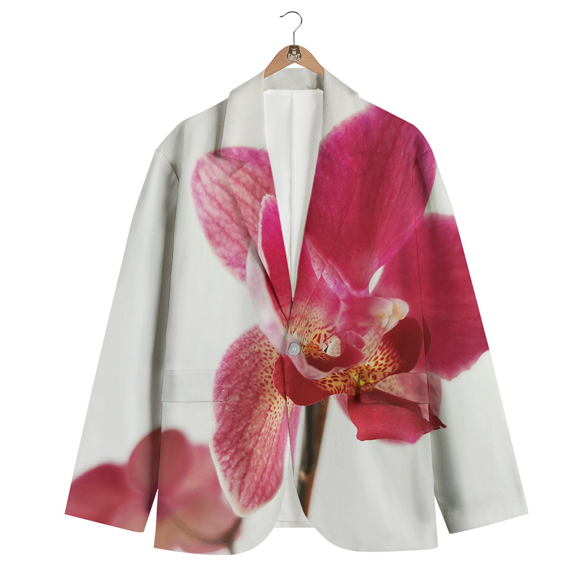 Orchid Flower Pink Print Men's Blazer-grizzshop