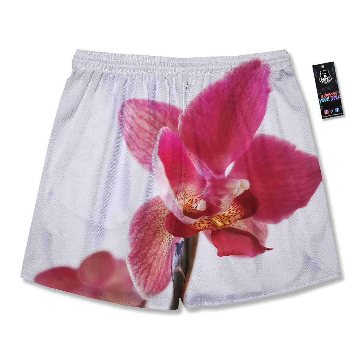 Orchid Flower Pink Print Men's Running Shorts-grizzshop