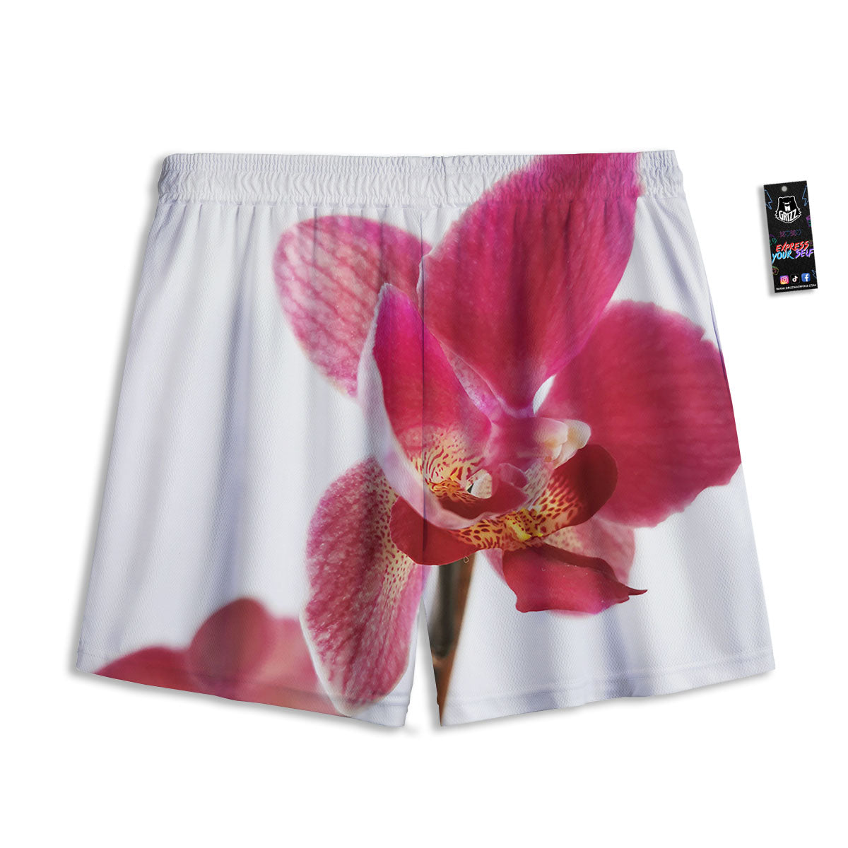 Orchid Flower Pink Print Mesh Shorts