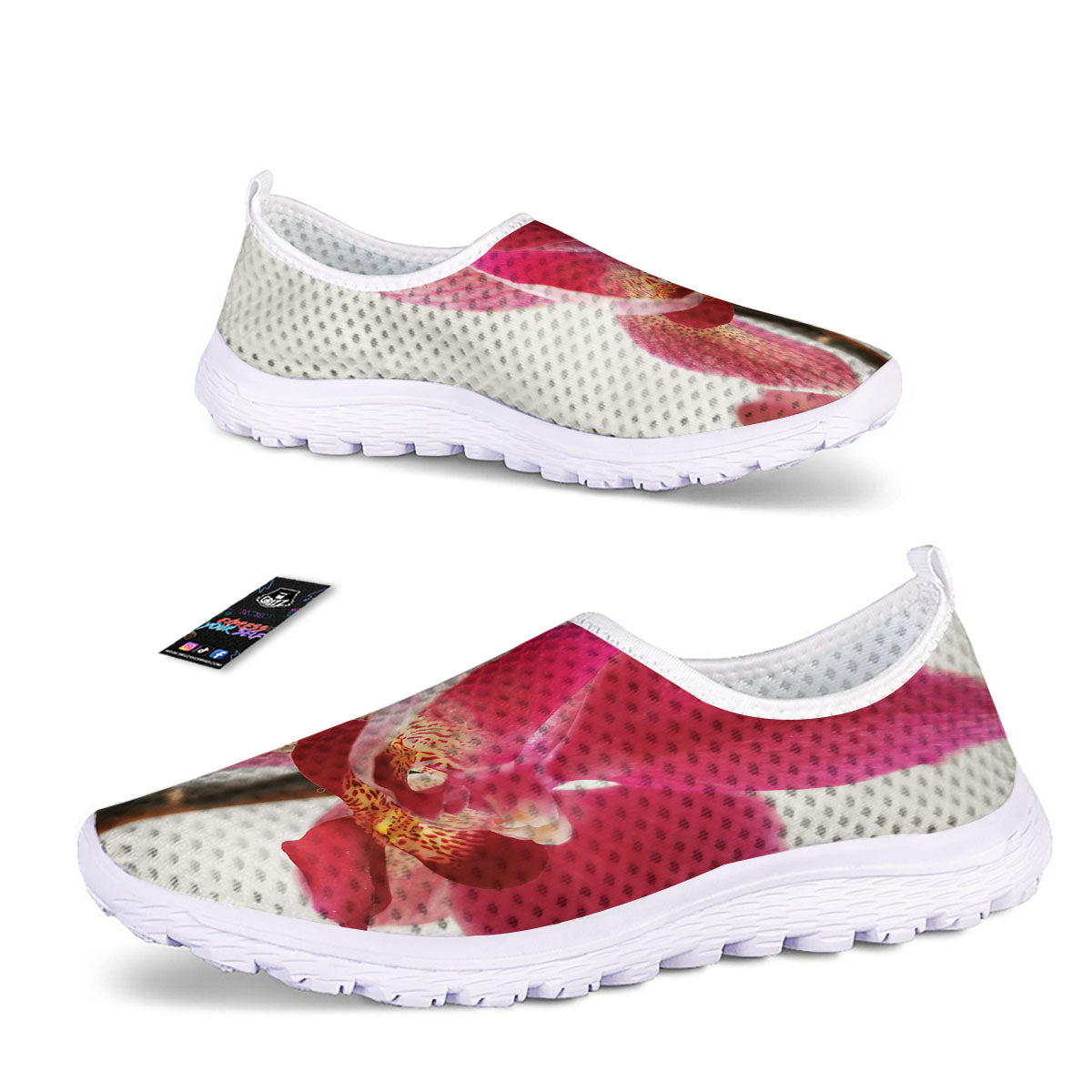 Orchid Flower Pink Print Nurse Shoes-grizzshop