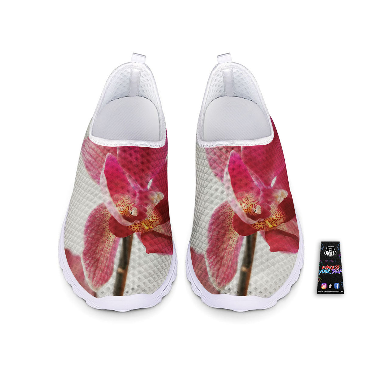 Orchid Flower Pink Print Nurse Shoes-grizzshop