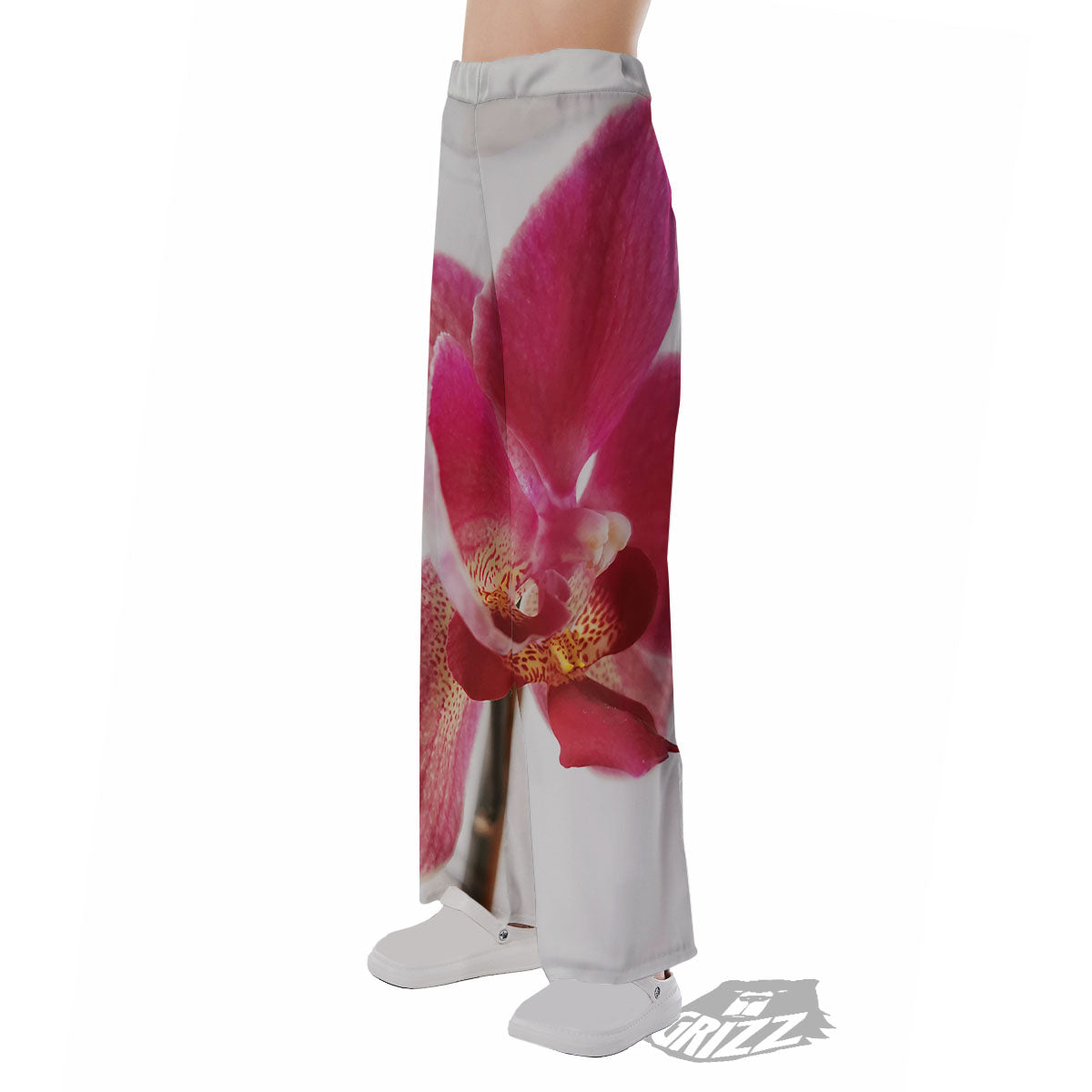 Orchid Flower Pink Print Pajama Pants-grizzshop
