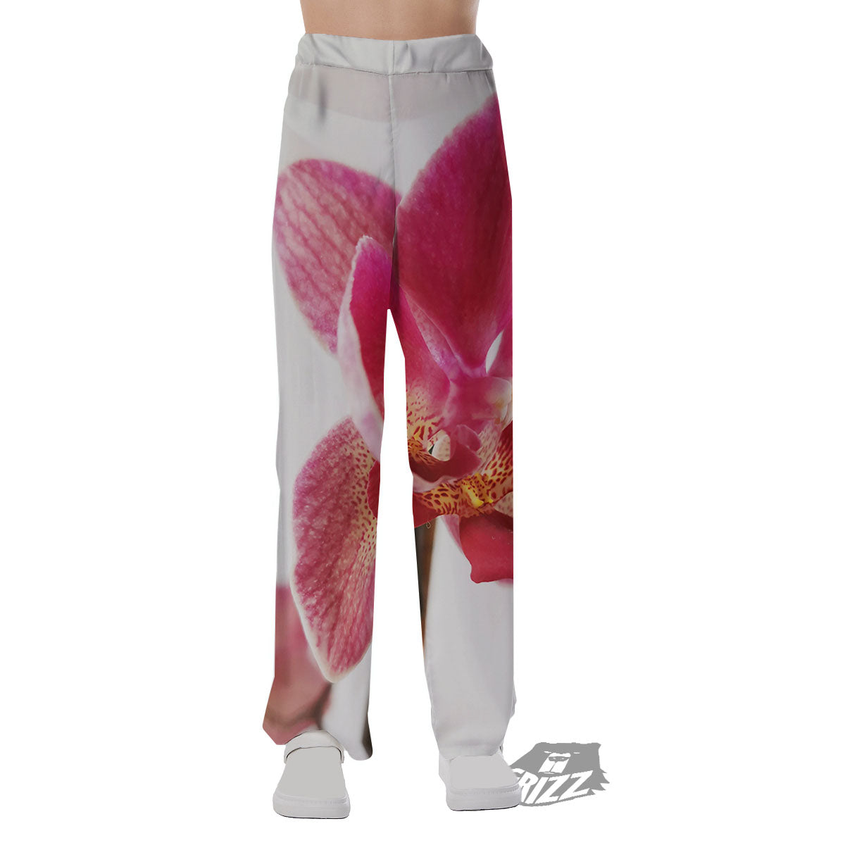 Orchid Flower Pink Print Pajama Pants-grizzshop