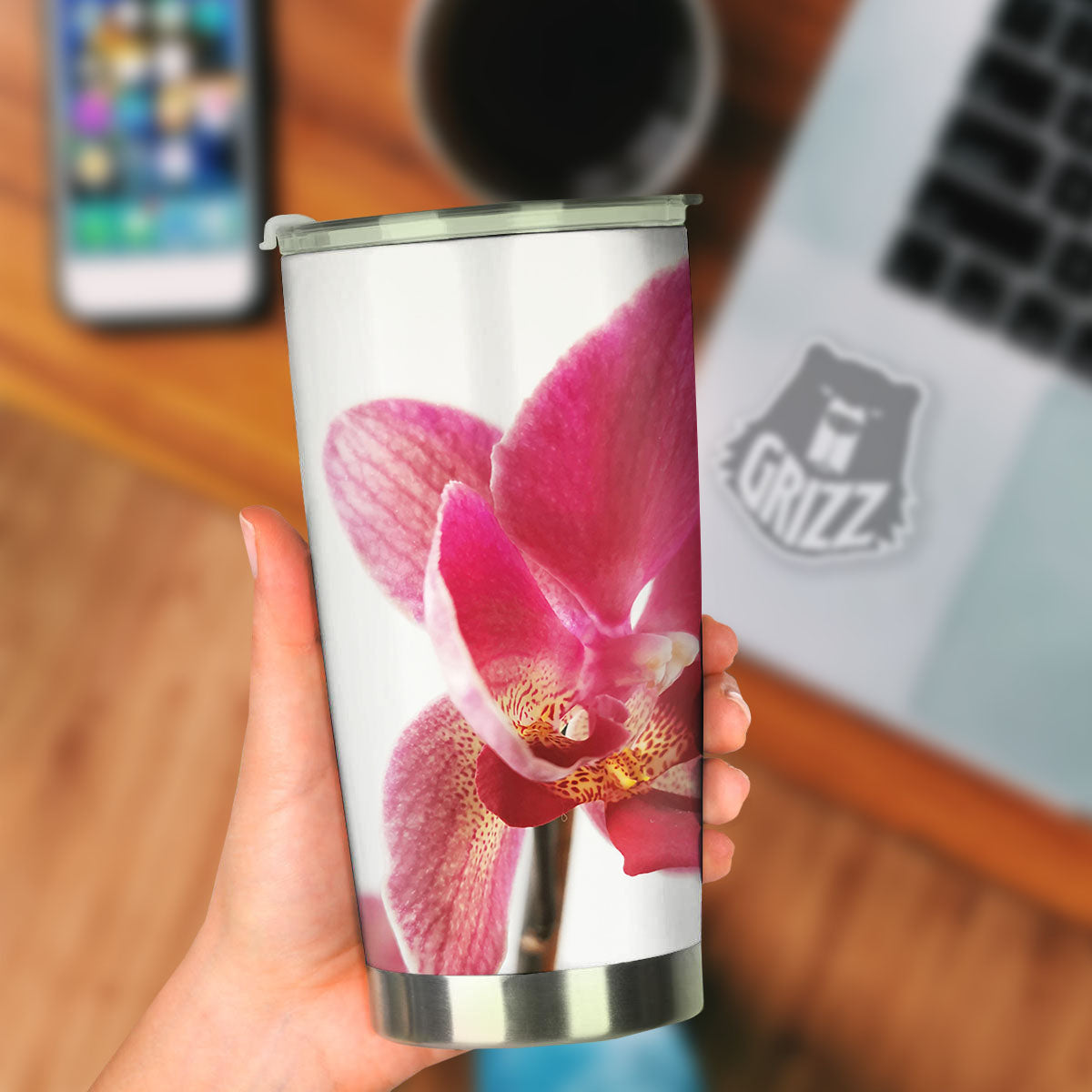 Orchid Flower Pink Print Tumbler-grizzshop