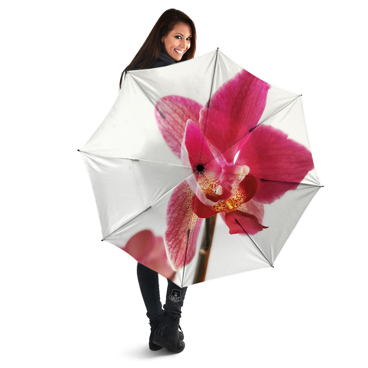 Orchid Flower Pink Print Umbrella-grizzshop