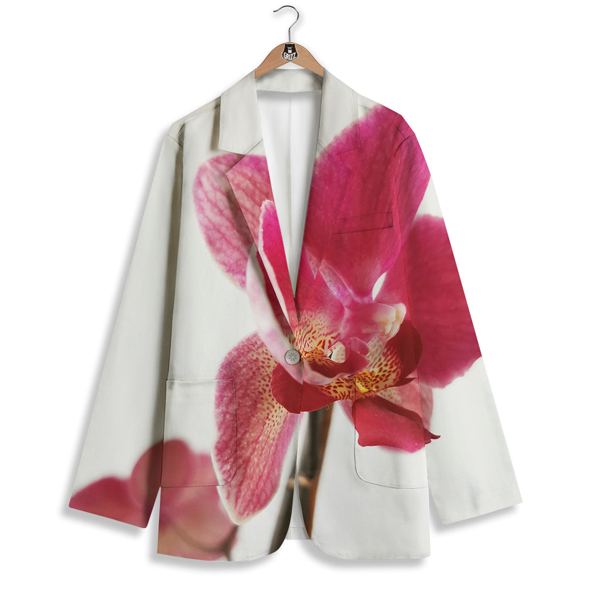 Orchid Flower Pink Print Women's Blazer-grizzshop