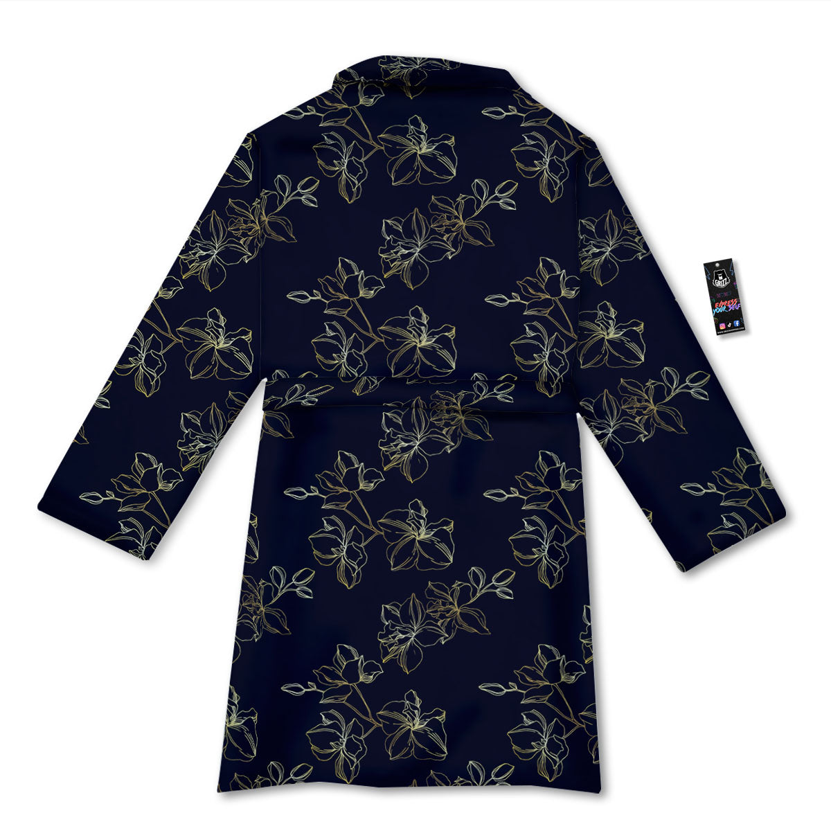 Orchid Golden Print Pattern Bathrobe-grizzshop