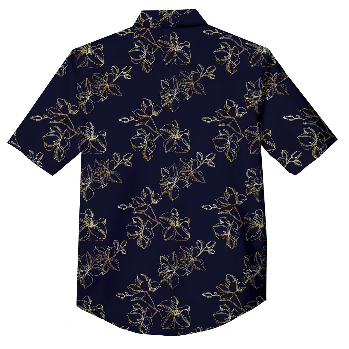 Orchid Golden Print Pattern Button Up Shirt-grizzshop