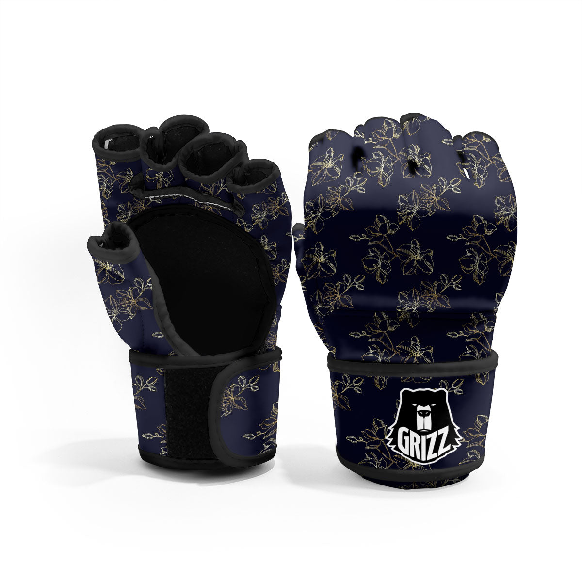Orchid Golden Print Pattern MMA Gloves-grizzshop