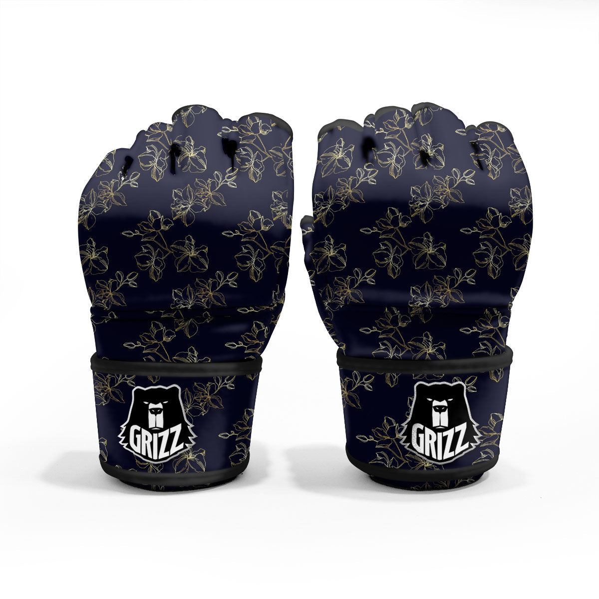 Orchid Golden Print Pattern MMA Gloves-grizzshop