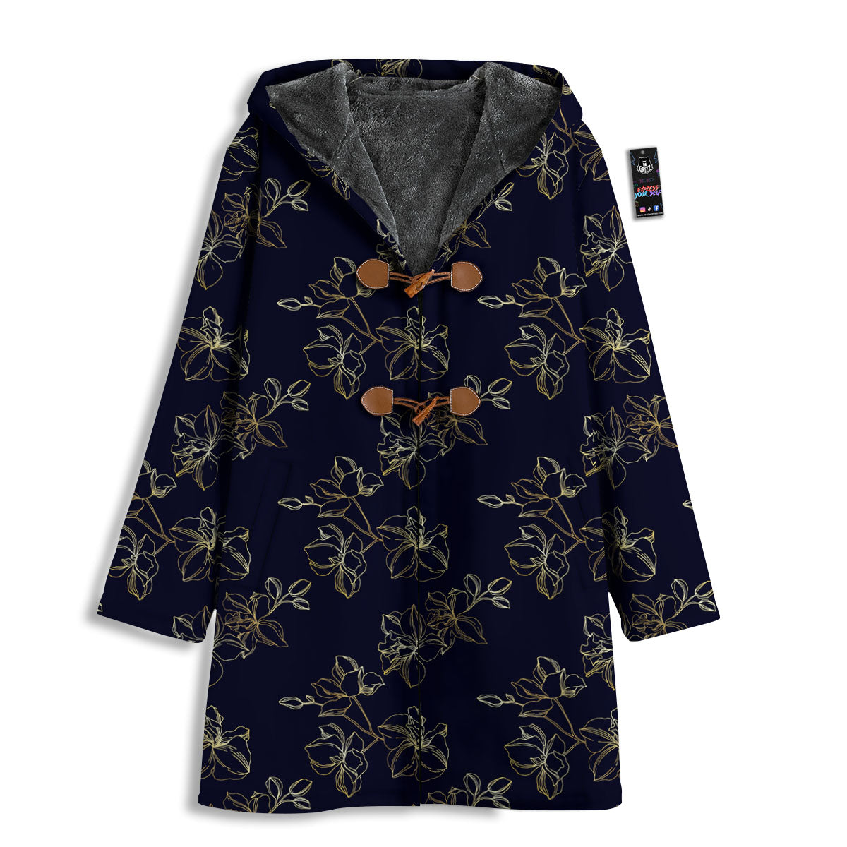 Orchid Golden Print Pattern Men's Windbreaker Jacket-grizzshop
