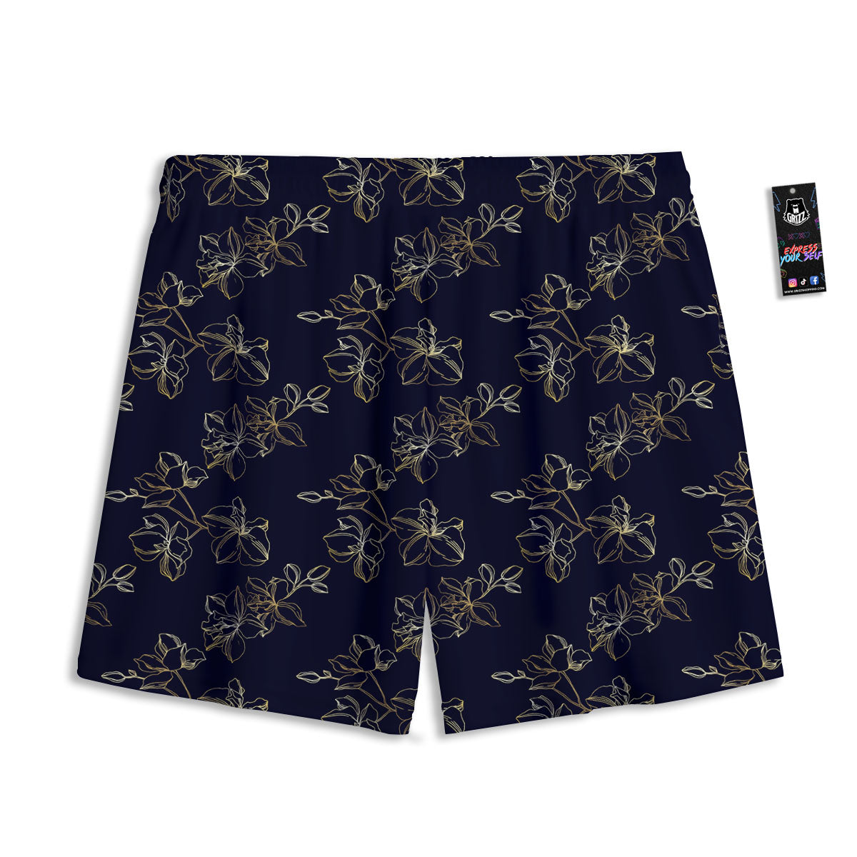 Orchid Golden Print Pattern Mesh Shorts