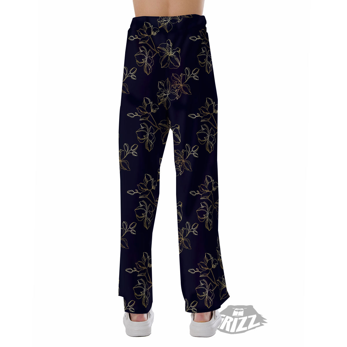 Orchid Golden Print Pattern Pajama Pants-grizzshop