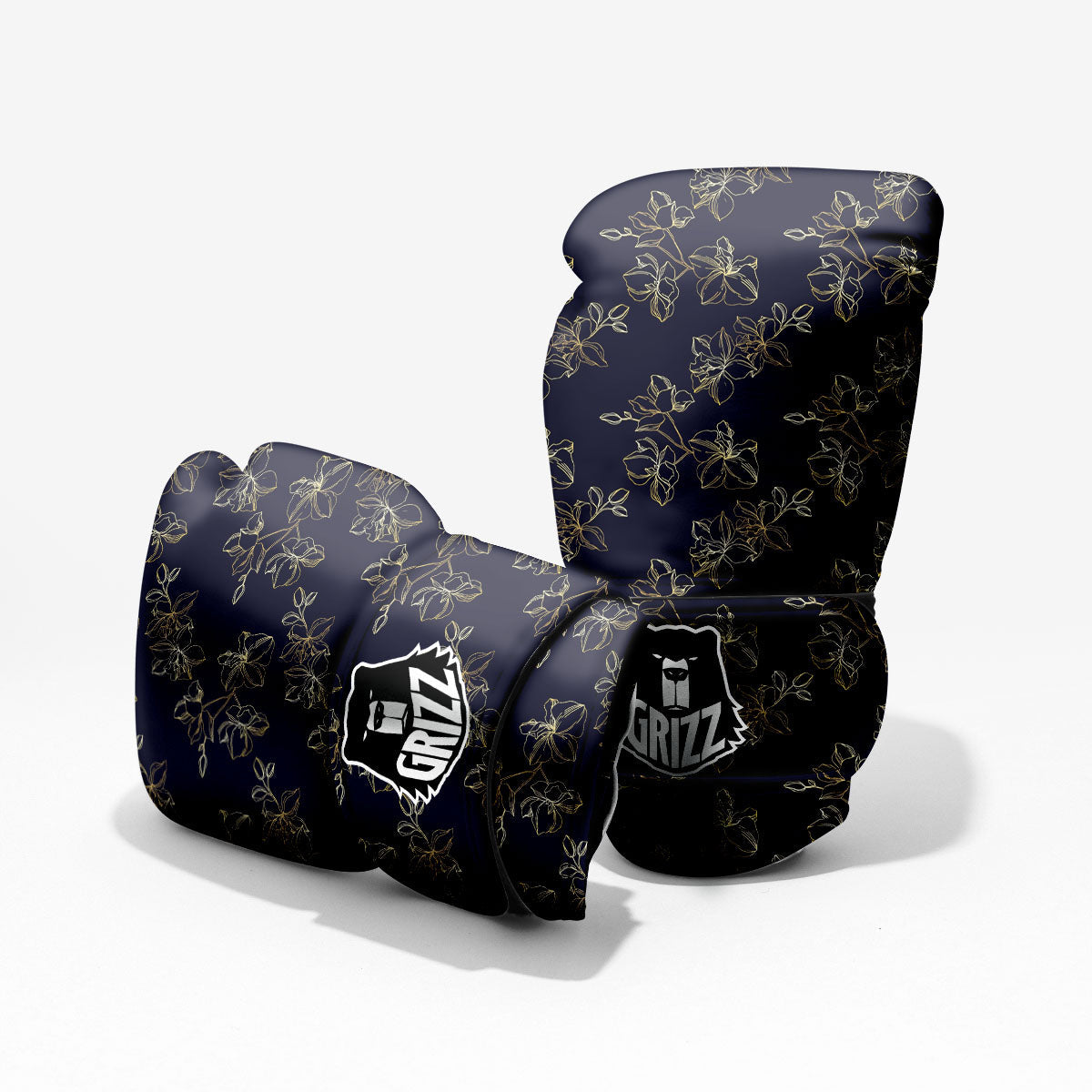Orchid Golden Print Pattern Pro Boxing Glove