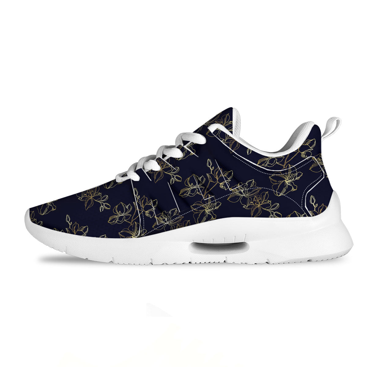 Orchid Golden Print Pattern Tennis Shoes-grizzshop