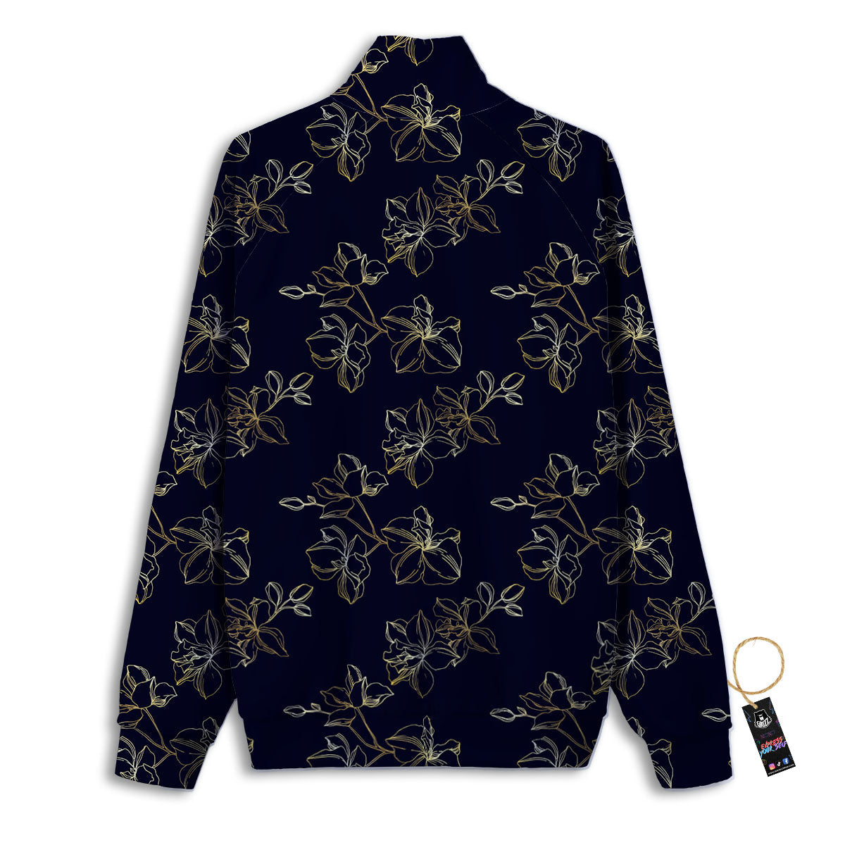 Orchid Golden Print Pattern Track Jacket-grizzshop