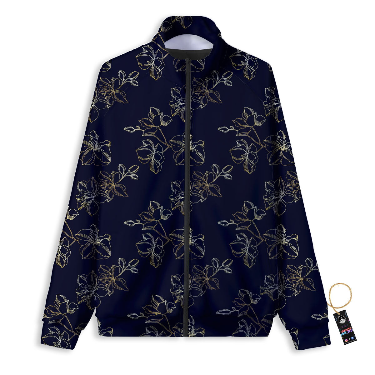 Orchid Golden Print Pattern Track Jacket-grizzshop