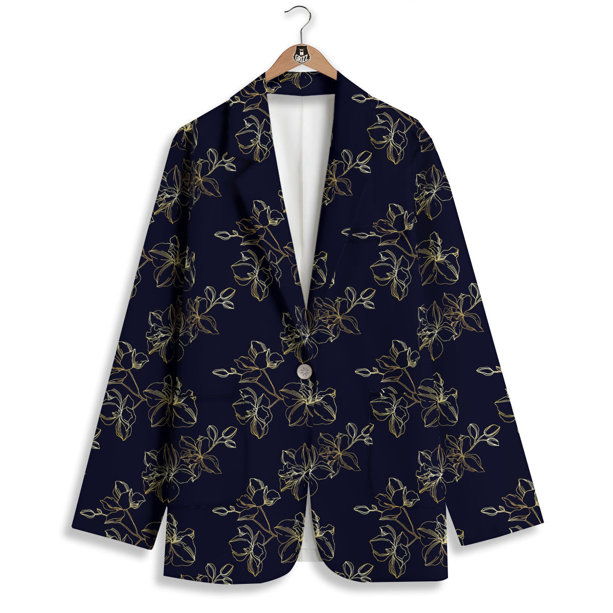 Orchid Golden Print Pattern Women's Blazer-grizzshop