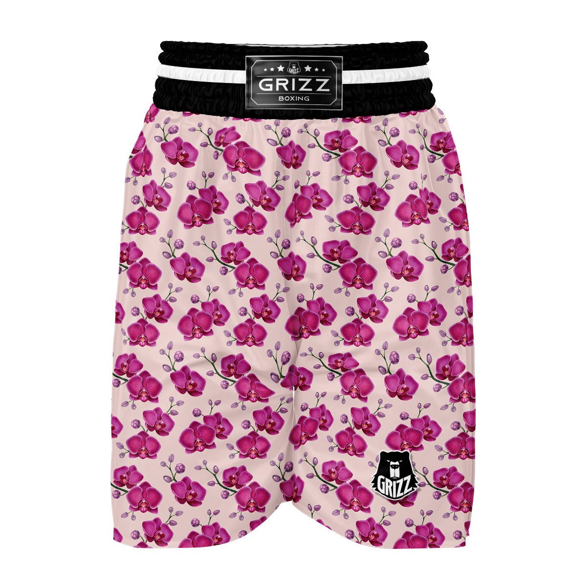 Orchid Purple Print Pattern Boxing Shorts-grizzshop