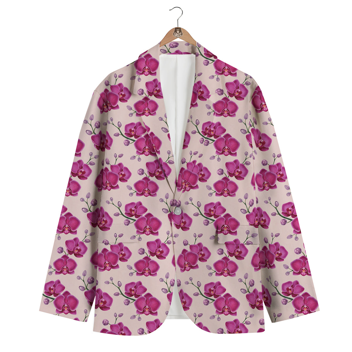 Orchid Purple Print Pattern Men's Blazer-grizzshop
