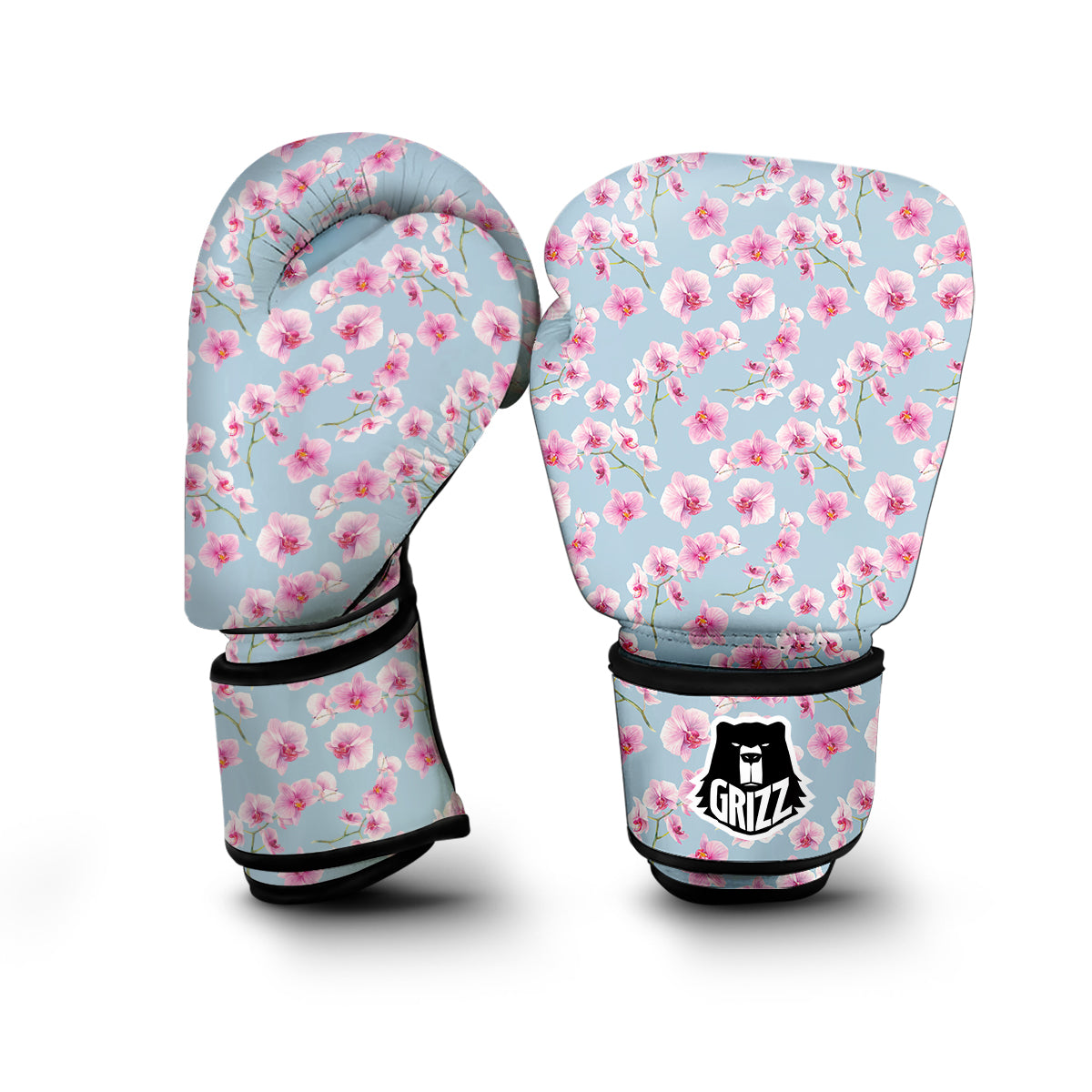 Orchid Watercolor Print Pattern Boxing Gloves-grizzshop