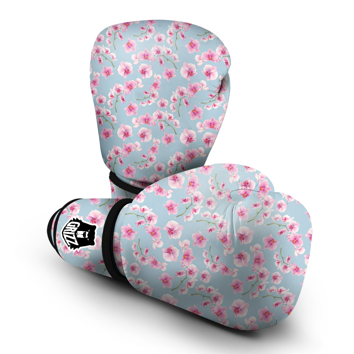 Orchid Watercolor Print Pattern Boxing Gloves-grizzshop