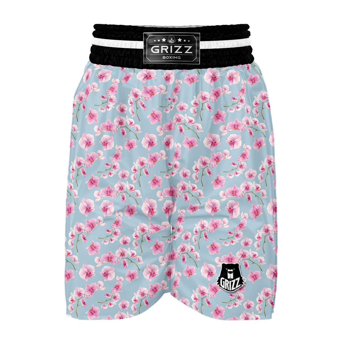 Orchid Watercolor Print Pattern Boxing Shorts-grizzshop