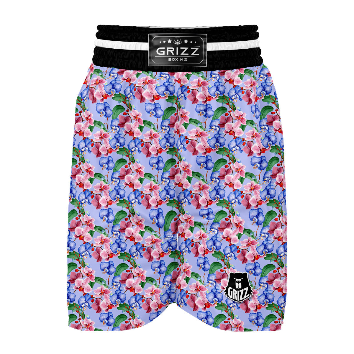 Orchid Watercolor Purple Print Pattern Boxing Shorts-grizzshop