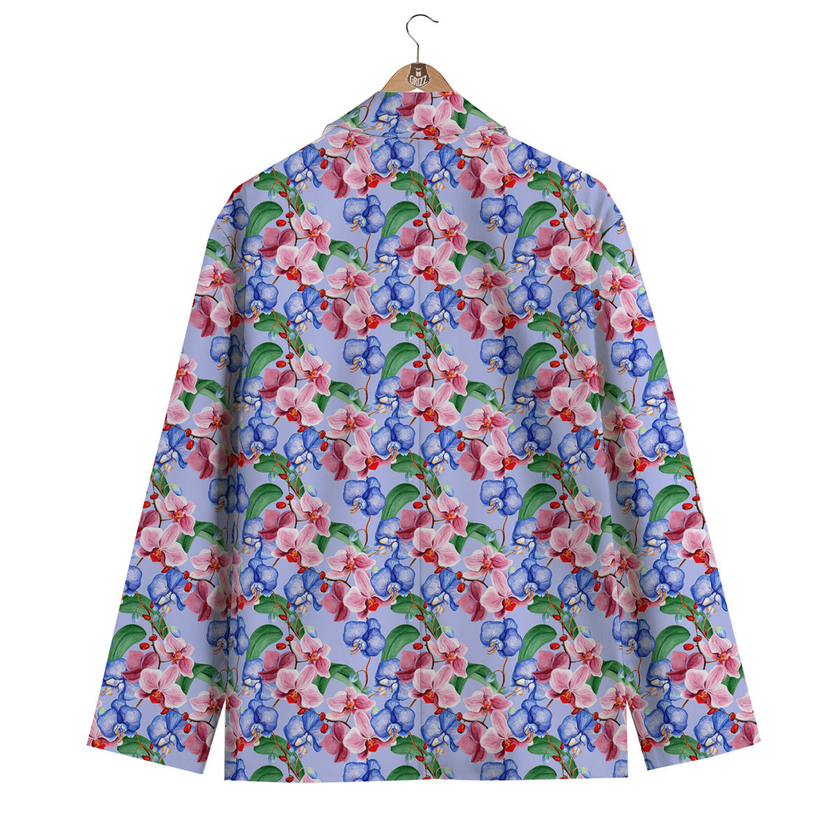 Orchid Watercolor Purple Print Pattern Men's Blazer-grizzshop