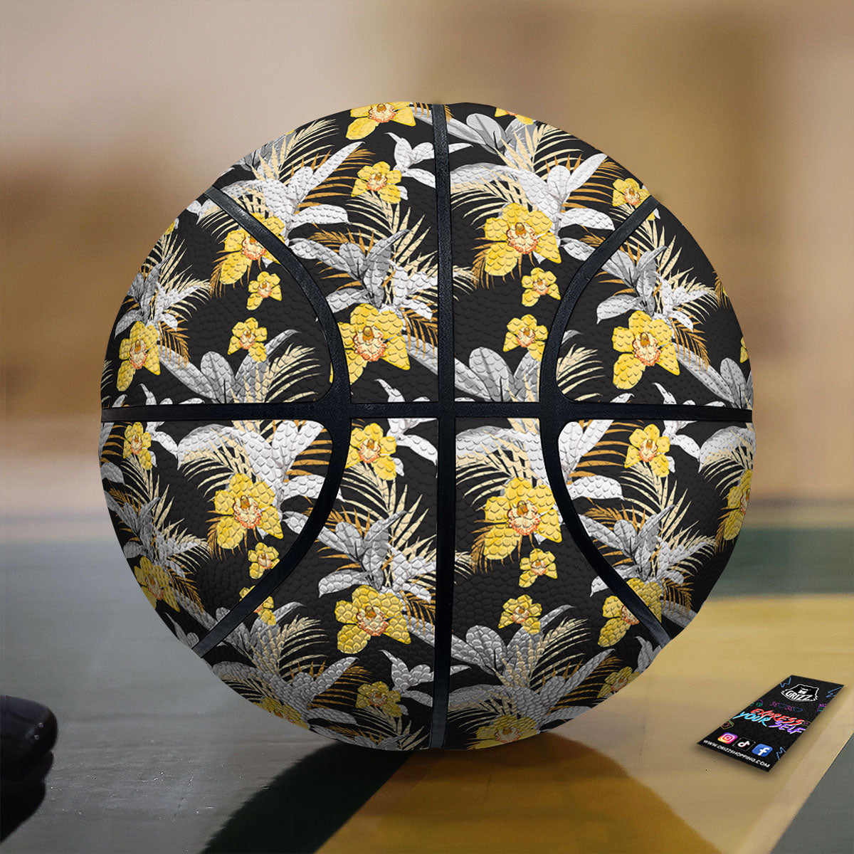 Orchid Yellow Print Pattern Basketball