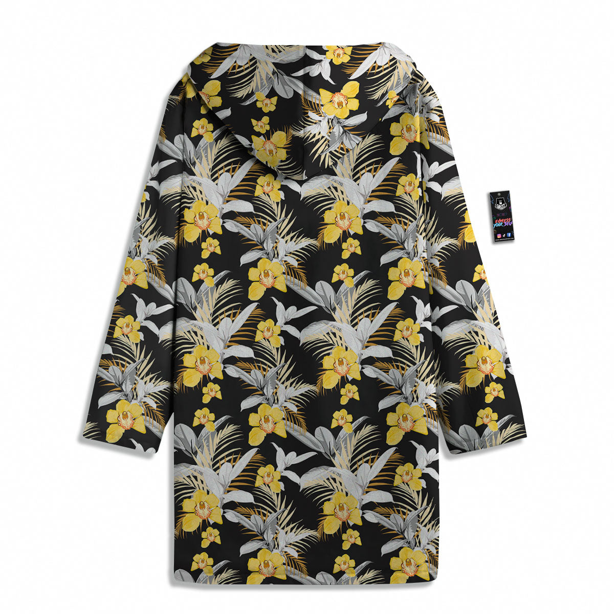 Orchid Yellow Print Pattern Men's Windbreaker Jacket-grizzshop
