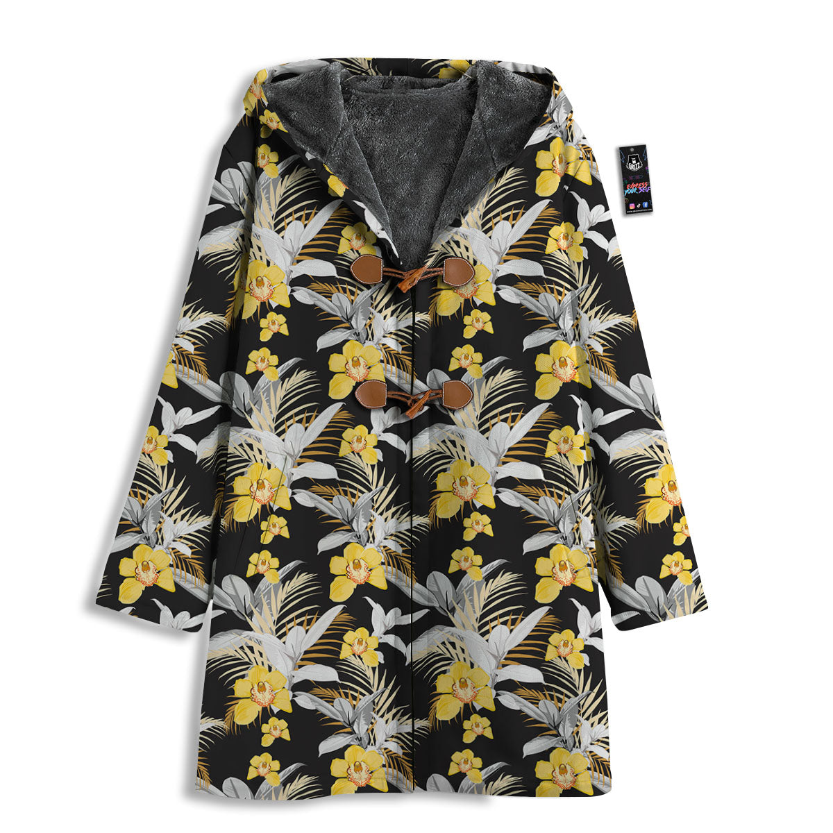 Orchid Yellow Print Pattern Men's Windbreaker Jacket-grizzshop