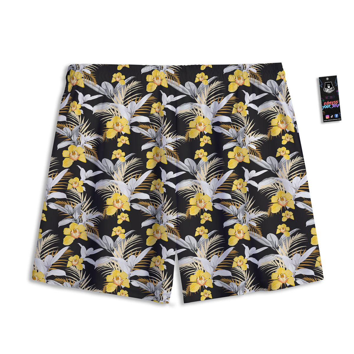 Orchid Yellow Print Pattern Mesh Shorts