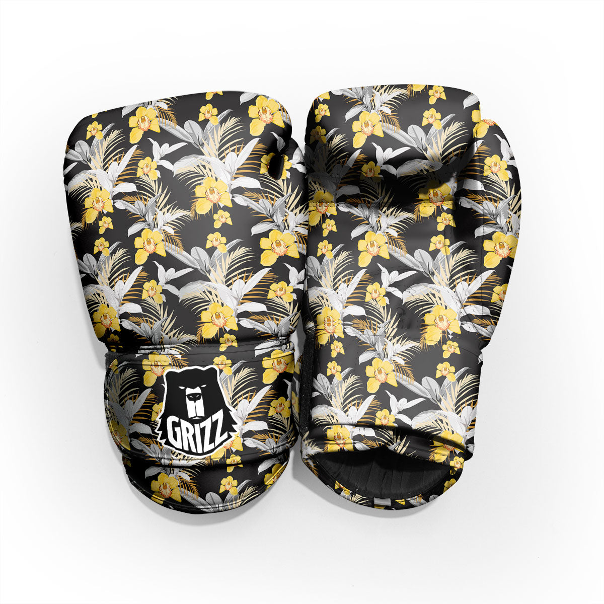 Orchid Yellow Print Pattern Pro Boxing Glove