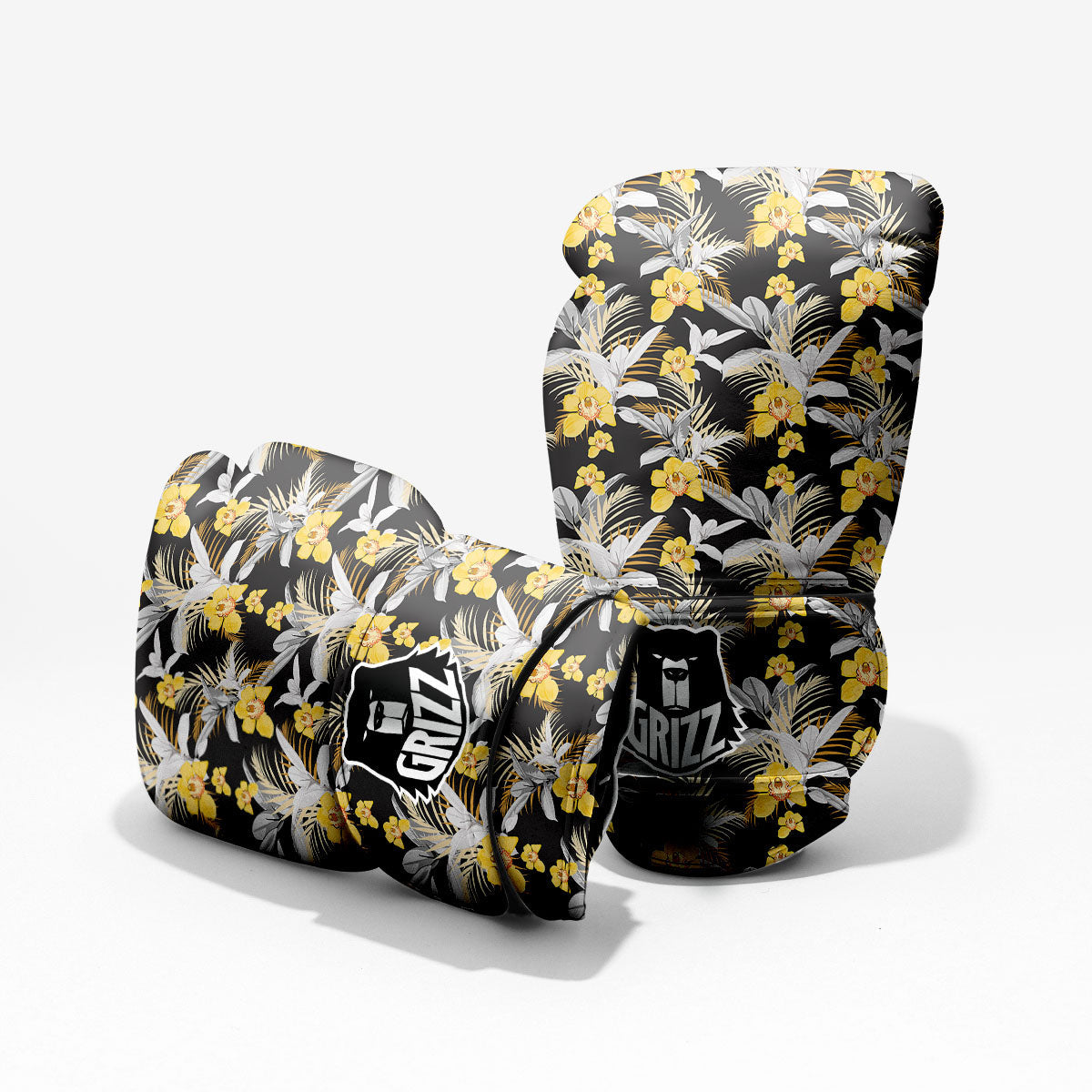 Orchid Yellow Print Pattern Pro Boxing Glove