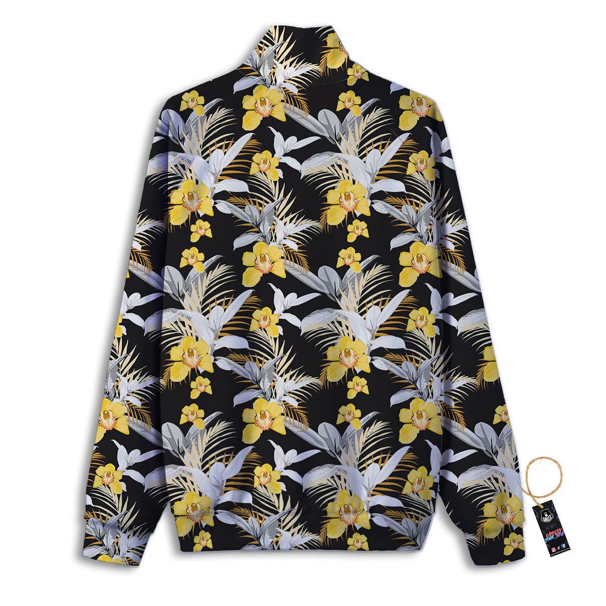 Orchid Yellow Print Pattern Track Jacket-grizzshop
