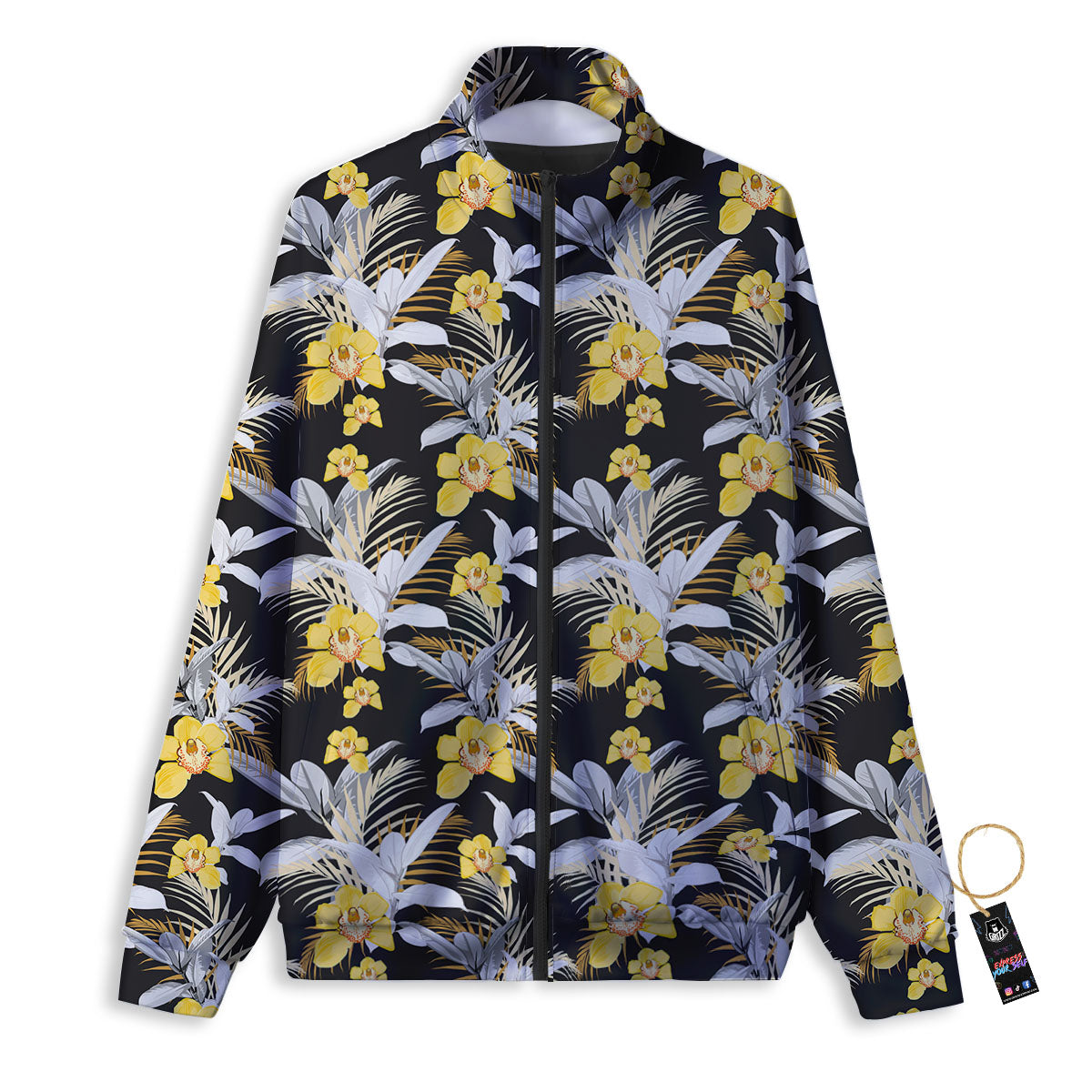 Orchid Yellow Print Pattern Track Jacket-grizzshop