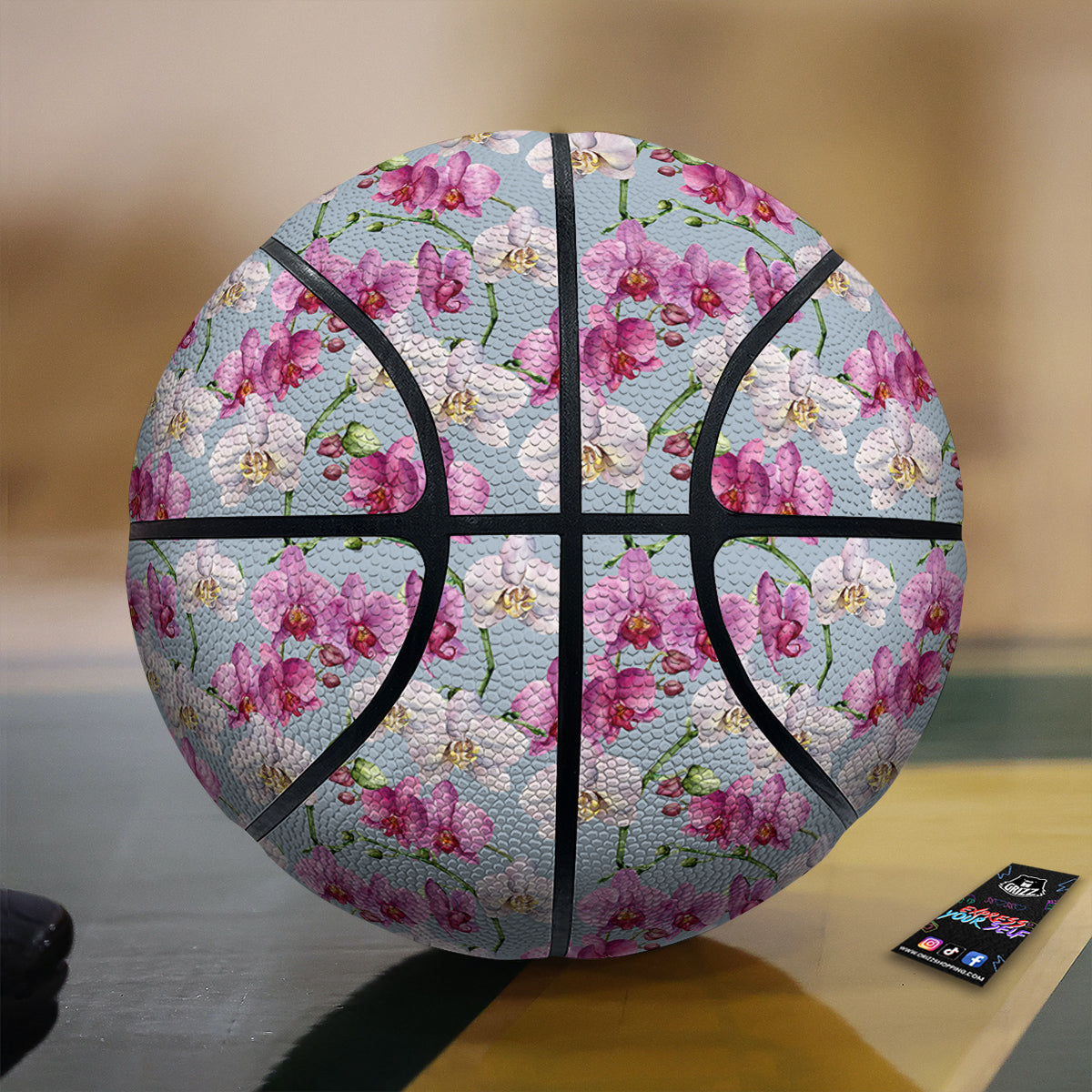 Pink Cassette Tape White Print Pattern Basketball