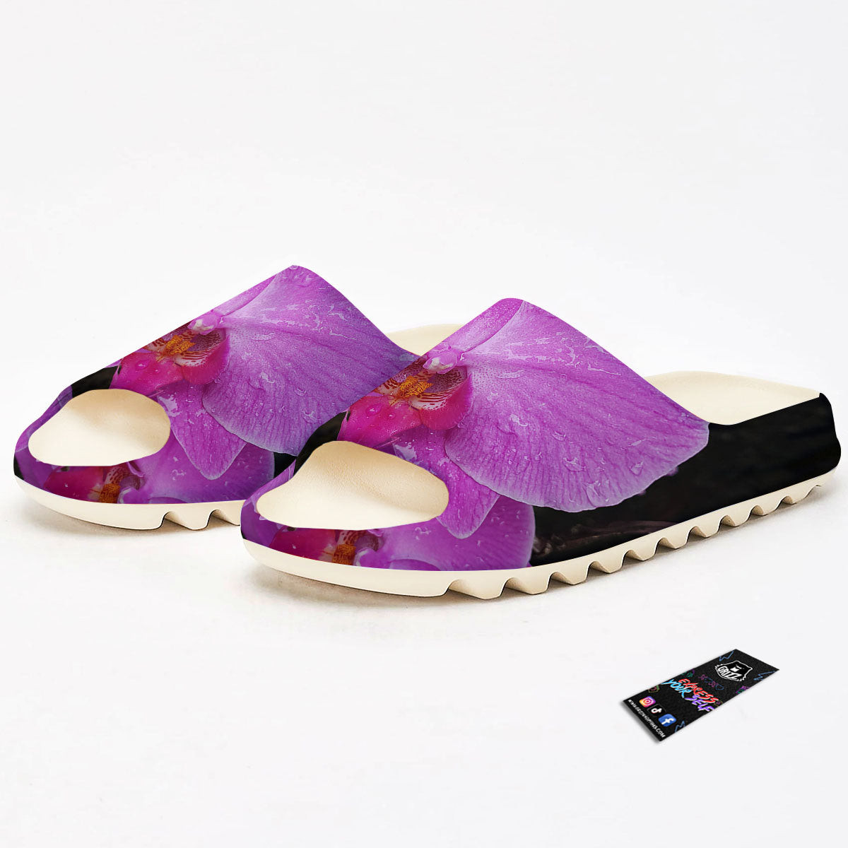 Orchid Flower Magenta Print Sandals-grizzshop
