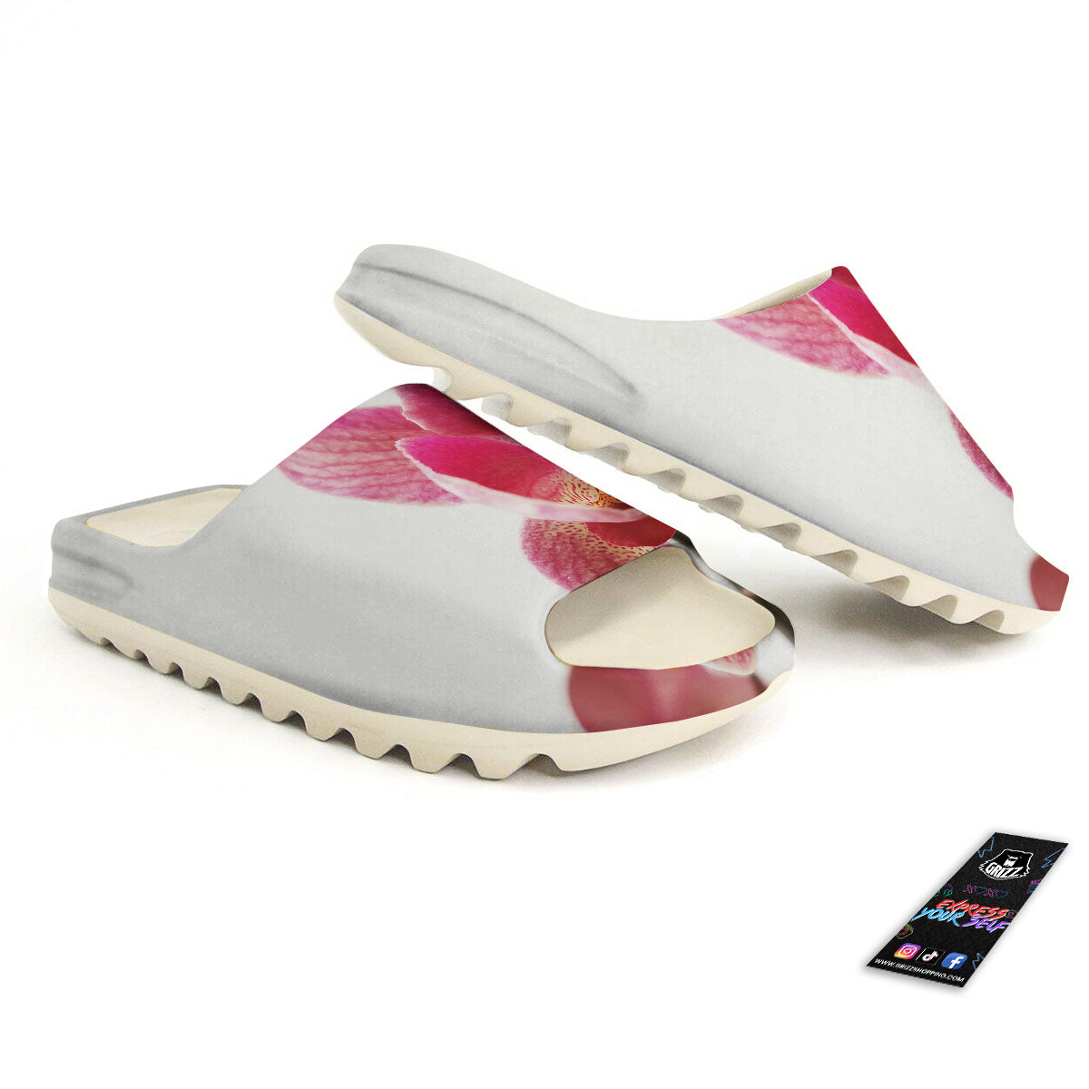 Orchid Flower Pink Print Sandals-grizzshop