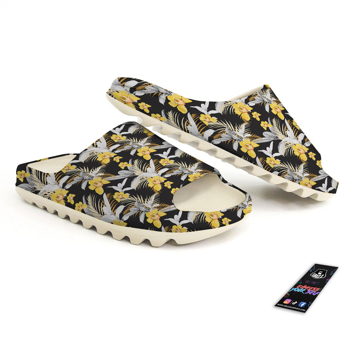 Orchid Yellow Print Pattern Sandals-grizzshop