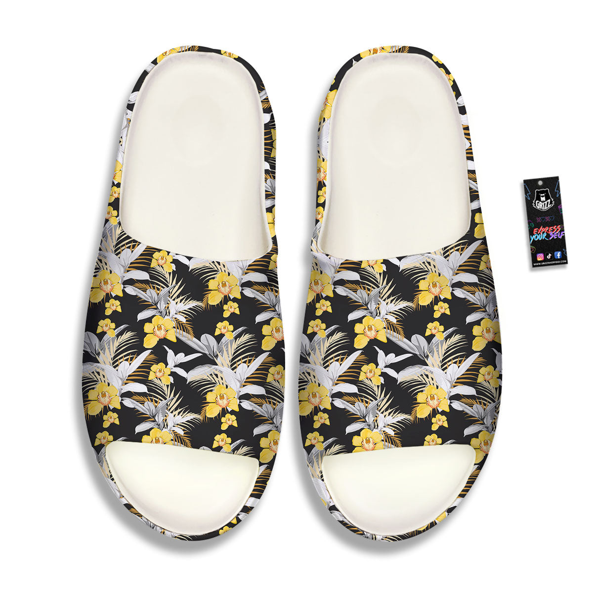 Orchid Yellow Print Pattern Sandals-grizzshop