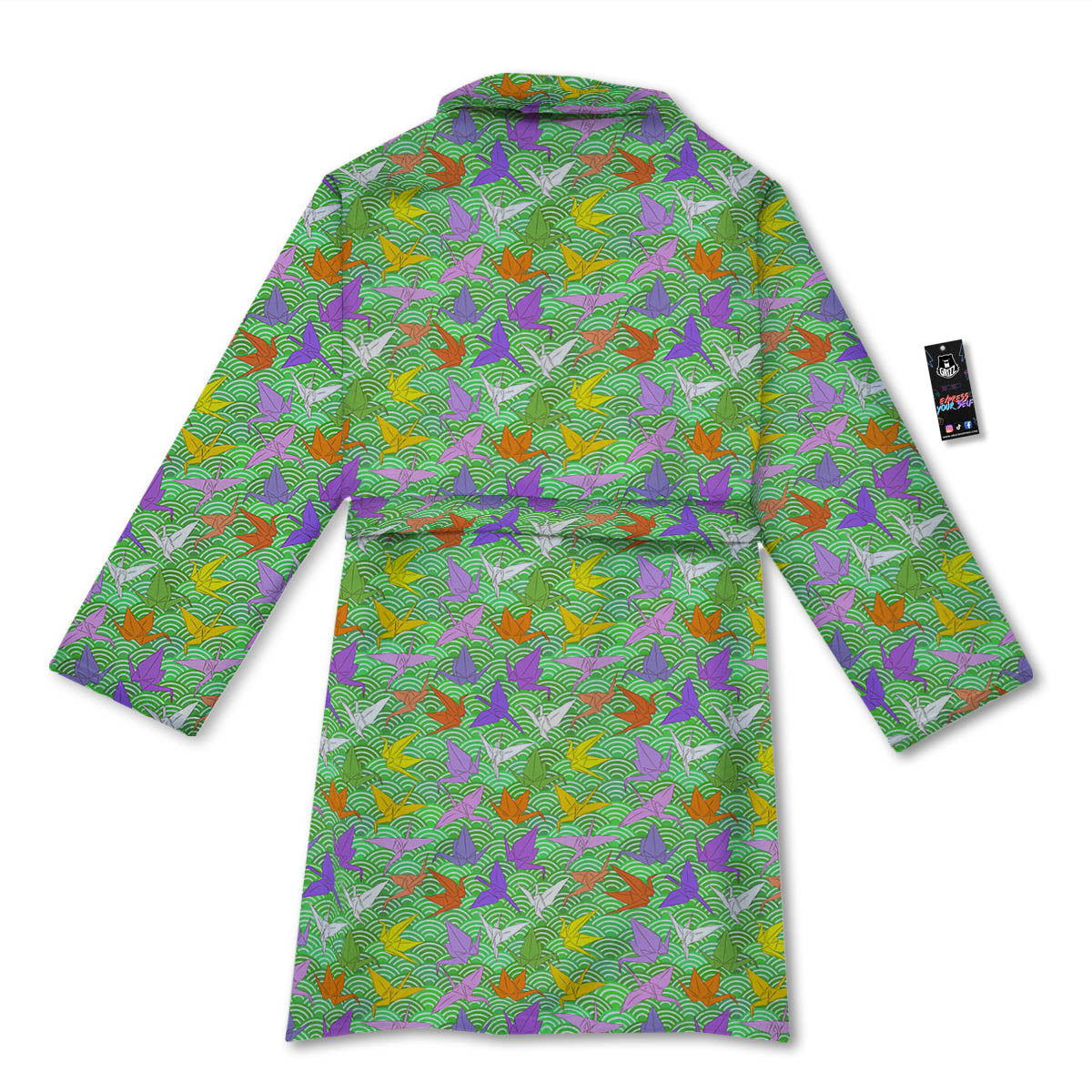 Origami Bird Colorful Print Pattern Bathrobe-grizzshop