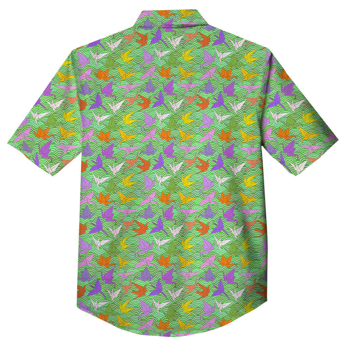 Origami Bird Colorful Print Pattern Button Up Shirt-grizzshop